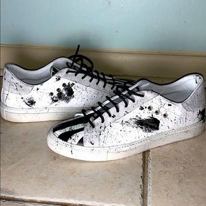 Maceoo white and black brushed studded shoes 43
